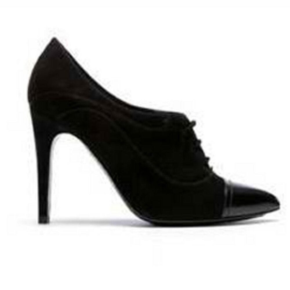 Barbara Bui Black Lace Up Oxford Booties Shoes, SZ 37